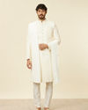 alt message - Manyavar Men Warm White Thread Work Dupatta image number 2